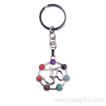 Silver Cage Pendant Color 7 Chakra Gemstone Yoga Pendant Wholesale